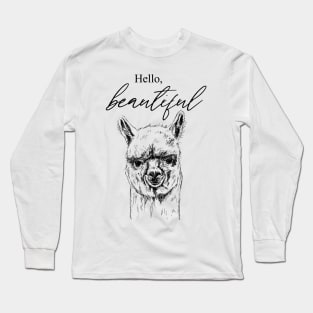 Inspirational Print Alpaca Long Sleeve T-Shirt